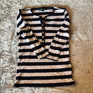 Striped Black and White Women's Top